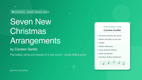 Seven New Christmas Arrangements by Carsten Gerlitz in the Chorilo Sheet Music Shop