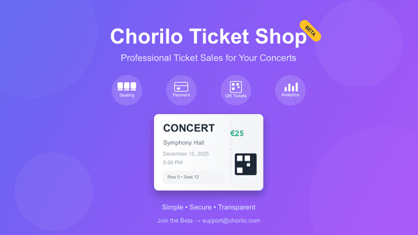 The Chorilo Ticket Shop - Professional Ticket Sales for Your Concerts