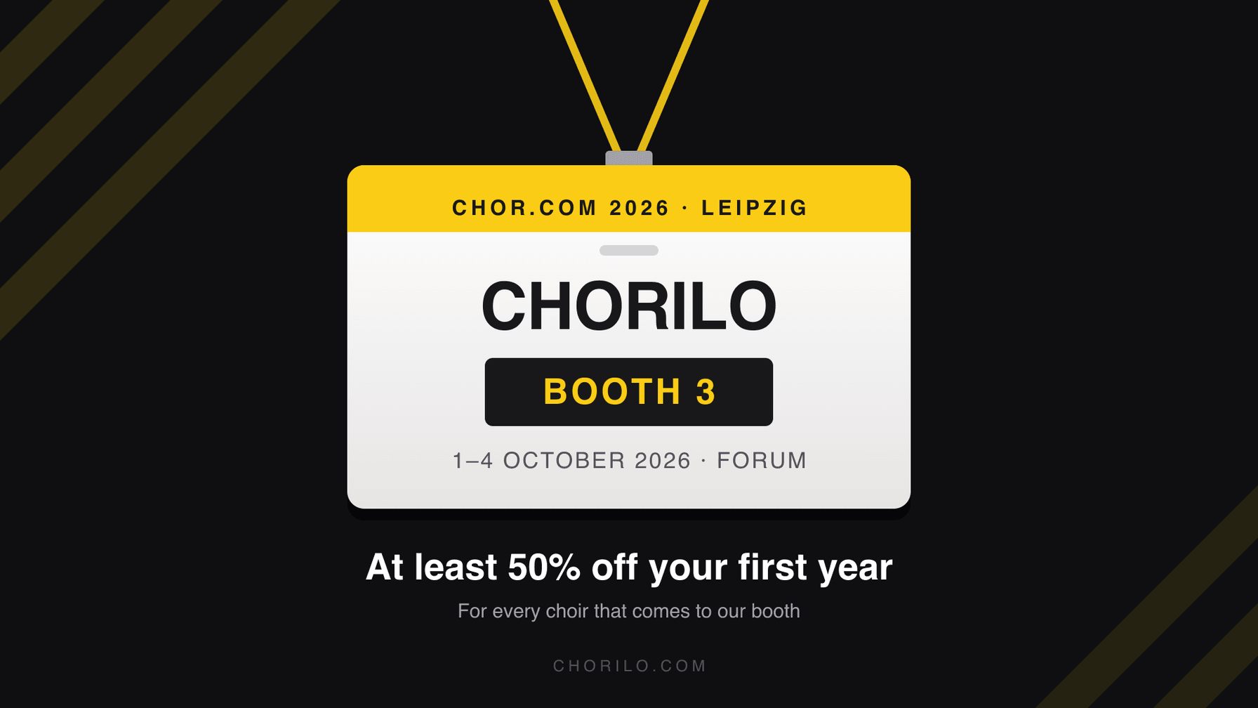 Chorilo at chor.com 2026 in Leipzig – Booth 3