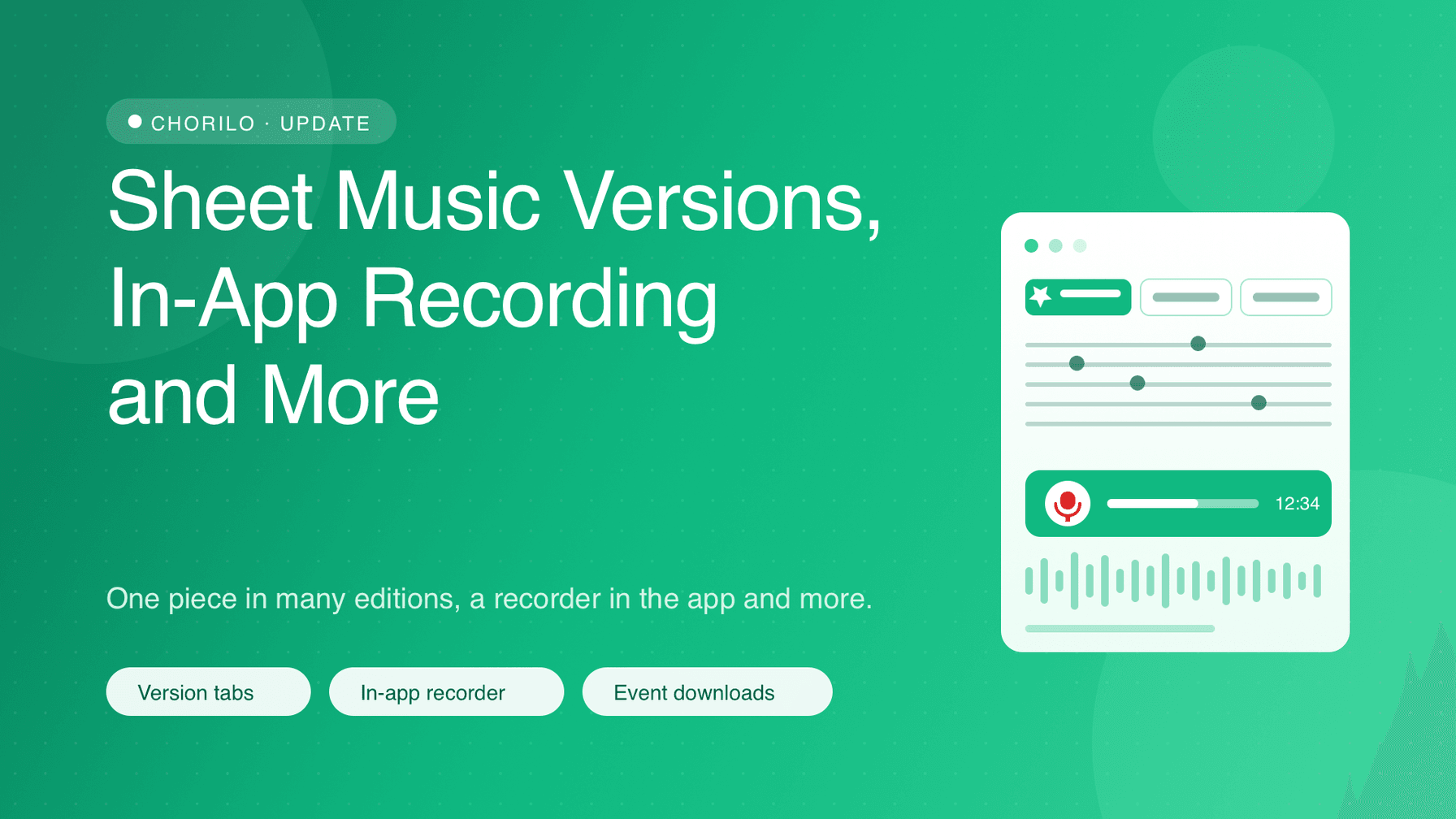 Sheet Music Versions, In-App Recordings and More