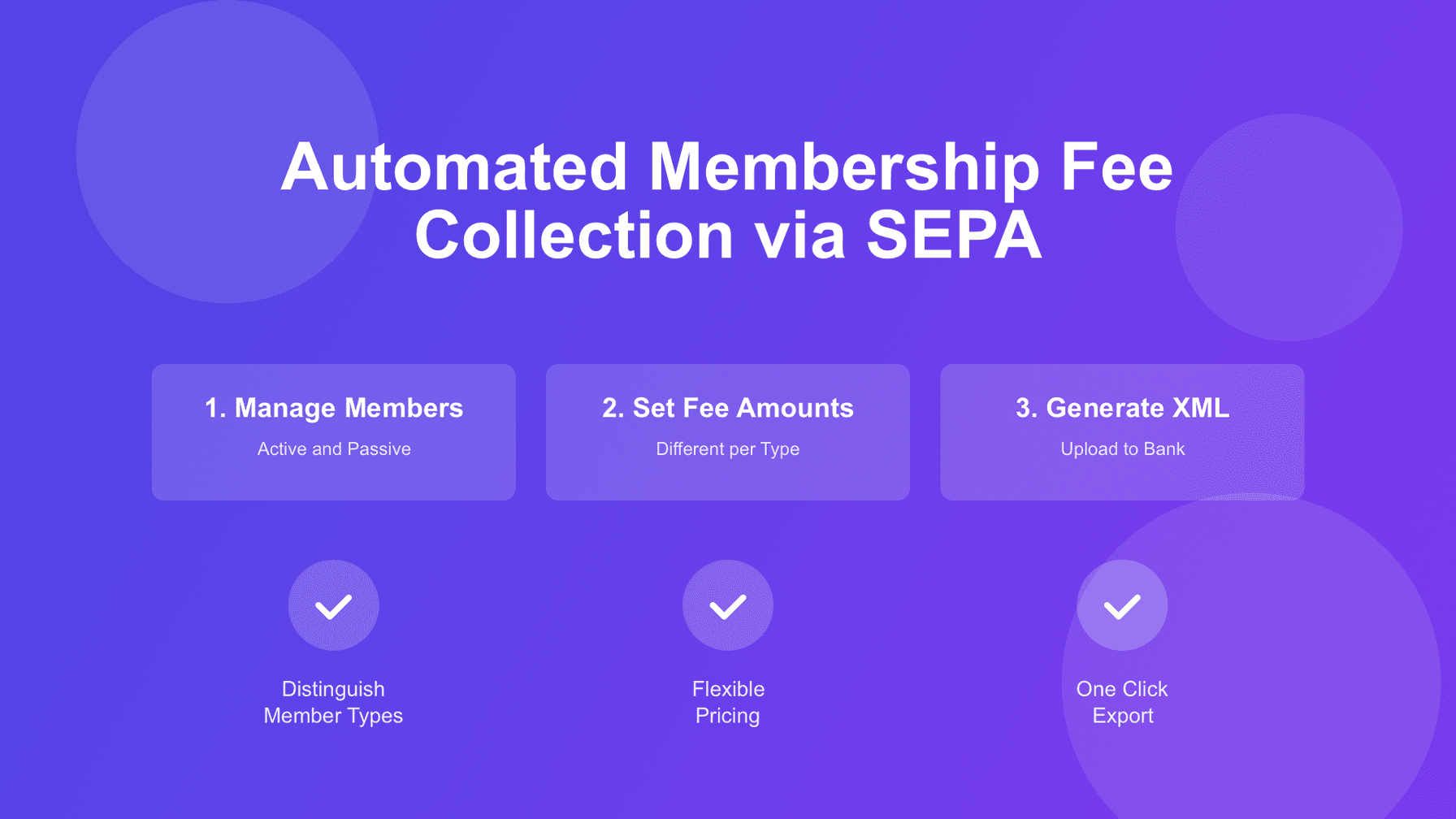 Collect Membership Fees via SEPA Direct Debit